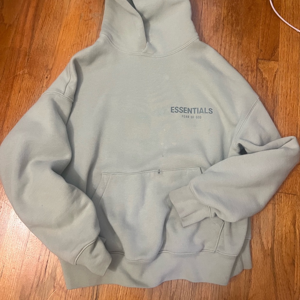essentials green hoodie kids